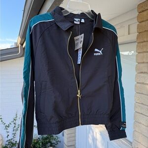 Lightweight Puma Black Jacket with Gold Zipper NWT